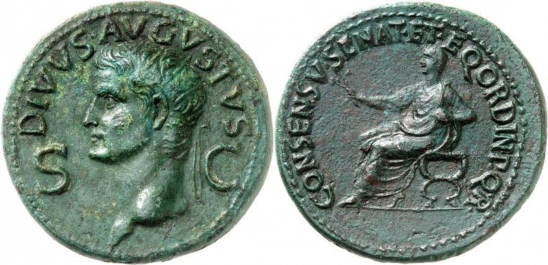 CALIGULA (37-41). Dupondius (15,25 g) Rome (ND).
A/ DIVVS.AUGVSTVS S - C. Tête ...