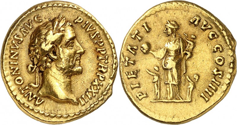 ANTONIN LE PIEUX (138-161). Aureus (7,27 g) Rome 153-154.
A/ ANTONINVS AVG PIVS...
