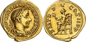 GORDIEN III (238-244). Aureus (4,90 g) Rome 241-243.
A/ IMP GORDIANVS PIVS
FEL AVG. Son buste drapé et lauré à droite.
R/ PMTRP COS II PP. Junon as...