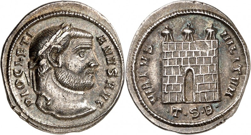 DIOCLETIEN (284-305). Argenteus (3,42 g) Thessalonique, 2ème officine Vers 302....