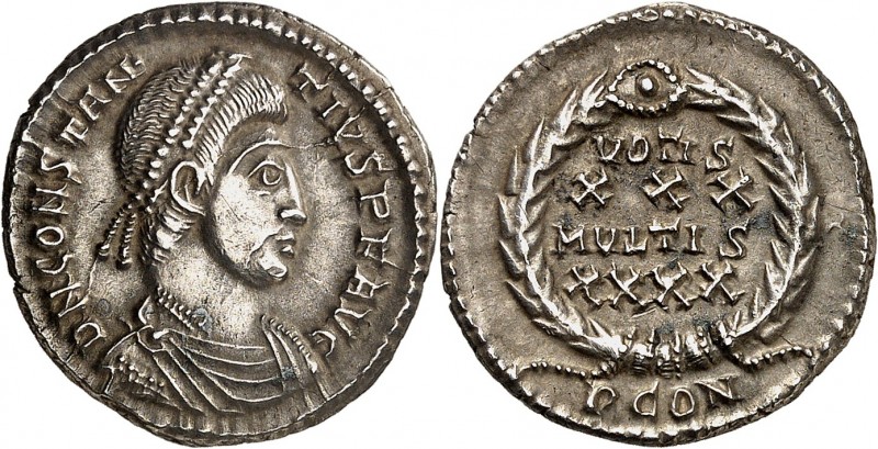 CONSTANCE II (337-361). Miliarense léger (3,46 g) Arles 360-361.
A/ D N CONSTAN...