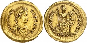 ARCADIUS (383-408). Solidus (4,44 g) Constantinople Off.Z.
A/ D N ARCADI - VS P F AVG. Son buste drapé et diadémé à droite.
R/ CONCORDI - A AVGGG z ...