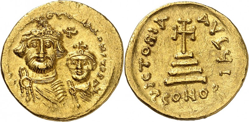 HERACLIUS et son Fils HERACLIUS CONSTANTIN Enfant (610-641). Solidus (4,48 g)
C...