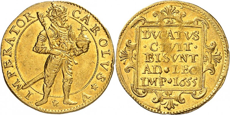 BESANCON (CITE IMPERIALE). Au Nom de CHARLES QUINT (1559-1675).
Demi-ducat (1,7...