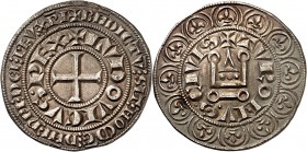 LOUIS IX (SAINT-LOUIS) (1245-1270). Gros tournois (3,97 g).
A/ + LVDOVICVS REX. Croix, légende.
R/ +TVRONV.S. CIVIS. Châtel tournois entouré de douz...