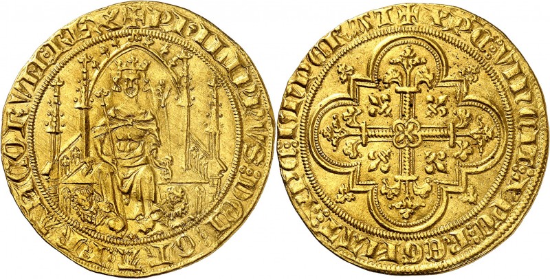 PHILIPPE VI de VALOIS (1328-1350) Parisis d'or (6,98 g).
A/ +PHILIPPVS DEI/GRA ...