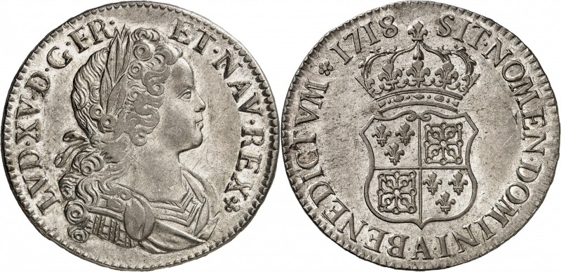 LOUIS XV (1715-1774) Ecu de Navarre (24,46 g) 1718 Paris (A).
A/ LVD.XV.D.G.FR....