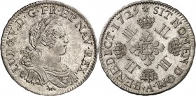 LOUIS XV (1715-1774) Demi écu aux 8 L (11,73 g) 1725 Paris (A).
A/ LVD.XV.D.G.FR.ET.NAV.REX. Son buste à droite, lauré, drapé et cuirassé.
R/ (diff....