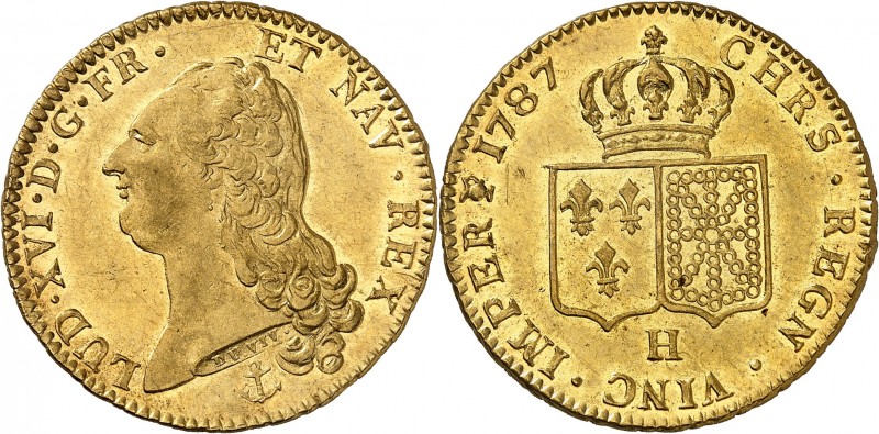 LOUIS XVI (1774-1793) Double Louis au buste nu (15,23 g) 1787 La Rochelle (H).
...