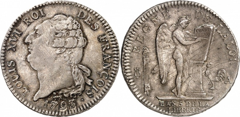 LOUIS XVI. MONARCHIE CONSTITUTIONNELLE (1791-1793).
6 Livres 1793 A = Paris (1e...