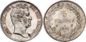 LOUIS-PHILIPPE I (1830-1848). 5 Francs " tête nue " 1831 W = Lille (6 323
668 ex.).
Tranche en creux.
A/ LOUIS PHILIPPE I ROI DES FRANÇAIS. Tête à ...