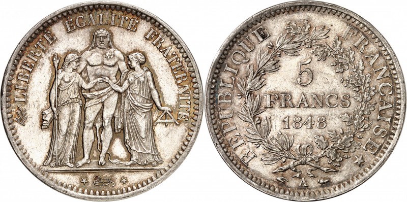 IIème REPUBLIQUE (1848-1852). 5 Francs " Type Hercule " 1848 A = Paris (16 648 1...