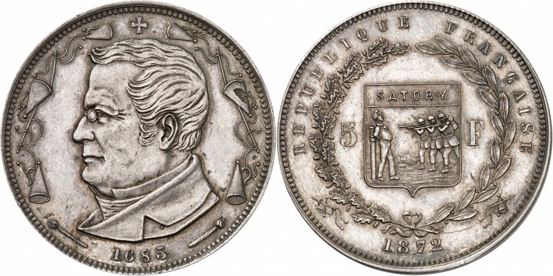 IIIème REPUBLIQUE (1871-1940)-THIERS. 5 Francs 1872. (26,32 g) argent. Tranche l...