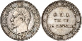 NAPOLEON III (1853-1870). Modules de 10 Centimes en argent (11,64 g) et cuivre (10 g) 1854. Tranches lisses, signés BARRE.
Visite de la Monnaie de Pa...