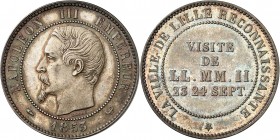 NAPOLEON III (1853-1870). Modules de 10 Centimes en argent (11,79 g) et cuivre (9,76 g). Tranches lisses, signées BARRE.
Visite à la Monnaie de Lille...