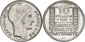 IIIème REPUBLIQUE. 10 Francs " TURIN " (19,84 g) 1929.
ESSAI PIEFORT en argent.
EMPF.173 EP. MAZARD 2552c. SUP