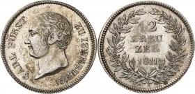 ISENBOURG BIRSTEIN
(Principauté). CARL (1803-1820).
12 Kreutzer 1811
(500 exemplaires) et 6 Kreutzer 1811 (Paris A) (1 000 exemplaires).
DP 591 et...