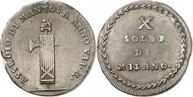 MANTOUE 2ème SIEGE DE MANTOUE (1799). 10 Soldi et 5 Soldi An VII (1799).
DP 910 et 911 (Lot de 2 pièces). TTB et SUP
