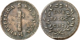 REPUBLIQUE ROMAINE. Due Baiocchi (2ex.) et Mezzo Baiocco.
DP 956, 957 et 960. (Lot de 3 pièces). TTB à SUP