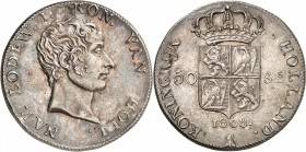 ROYAUME DE HOLLANDE. LOUIS NAPOLEON (1806-1810). 50 Stuivers 1808.
A/ NAP. LODEW. I. KON. VAN HOLL. Tête nue à droite de Louis Napoléon.
R/ KONINGRI...