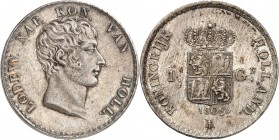 ROYAUME DE HOLLANDE. LOUIS NAPOLEON (1806-1810). Gulden 1809 Utrecht.
A/ LODEVV. NAP. KON. VAN HOLL. Sa tête nue à droite.
R/ KONINGRIJK - HOLLAND. ...