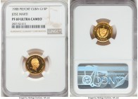 Republic gold Proof Piefort "Jose Marti" 15 Pesos 1988 PR69 Ultra Cameo NGC, KM-P7. Mintage: 15. An essentially perfect example of this elusive modern...