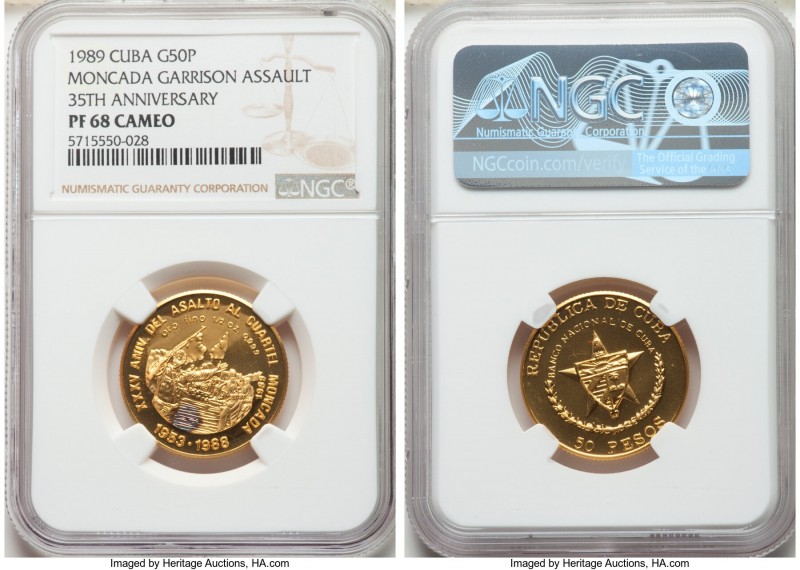Republic gold Proof "Moncada Garrison Assault - 35th Anniversary" 50 Pesos (1/2 ...