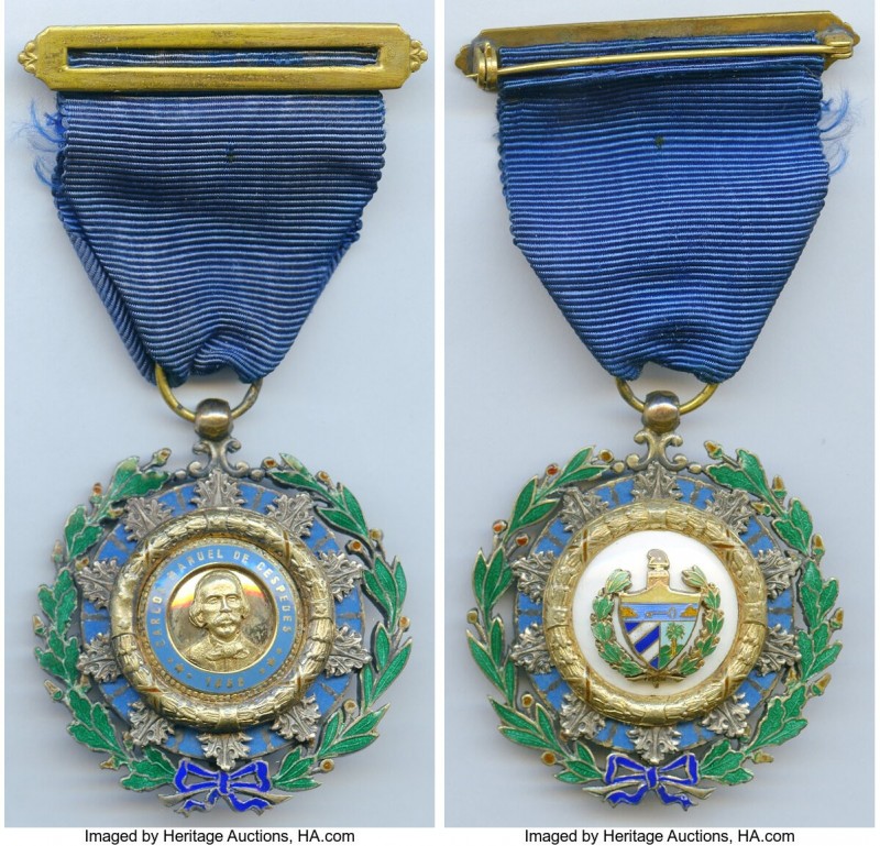 Republic Order of Carlos Manuel de Cespedes Fourth Class Officer Badge ND (Insti...