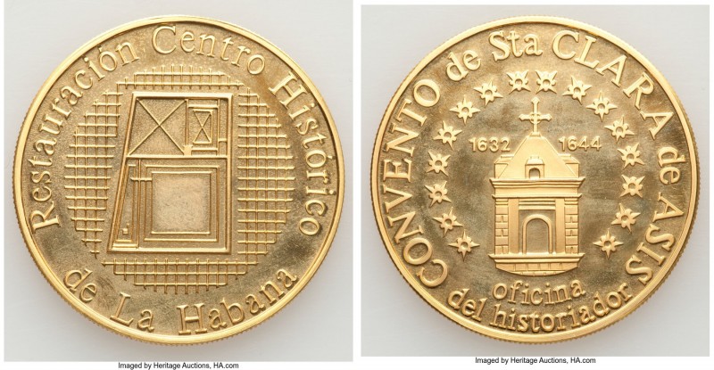 Republic gold Proof "Restoration of the Convent of St. Clara of Assisi" Medal ND...