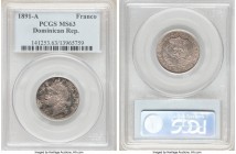 Republic Franco 1891-A MS63 PCGS, Paris mint, KM11. Displaying overlapping metallic tones with underlying argent luster.

HID09801242017

© 2020 Herit...
