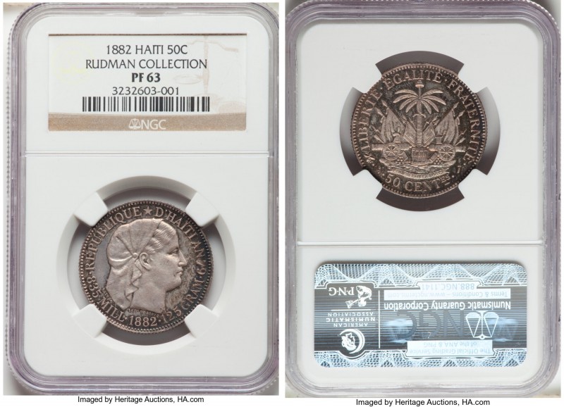 Republic Proof 50 Centimes 1882-(a) PR63 NGC, Paris mint, KM47, Arroyo-109. Typi...