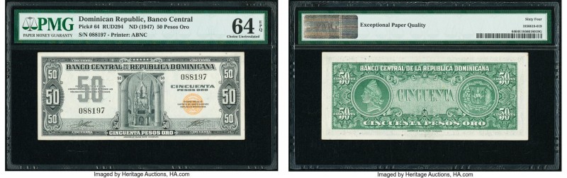 Dominican Republic Banco Central 50 Pesos Oro ND (1974) Pick 64 RUD294. PMG Choi...