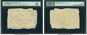 Haiti Republique d'Haiti 8 Gourdes 1827 Pick 28a. PMG Choice Fine 15; edge damage and previous mounting noted.

HID09801242017

© 2020 Heritage Auctio...