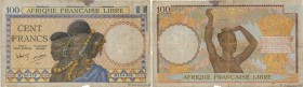 Country : FRENCH EQUATORIAL AFRICA 
Face Value : 100 Francs  
Date : (1941) 
Period/Province/Bank : Afrique Française Libre 
Department : Congo 
Frenc...
