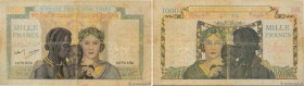 Country : FRENCH EQUATORIAL AFRICA 
Face Value : 1000 Francs  
Date : (1941) 
Period/Province/Bank : Afrique Française Libre 
Department : Congo 
Fren...