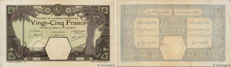 Country : FRENCH WEST AFRICA (1895-1958) 
Face Value : 25 Francs GRAND-BASSAM  
...