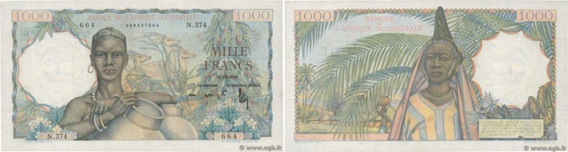 Country : FRENCH WEST AFRICA (1895-1958) 
Face Value : 1000 Francs  
Date : 24 n...