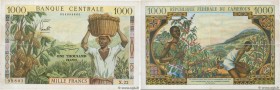 Country : CAMEROON 
Face Value : 1000 Francs  
Date : (1962) 
Period/Province/Bank : B.C.E.A.E.C. 
Department : République Fédérale du Cameroun 
Catal...