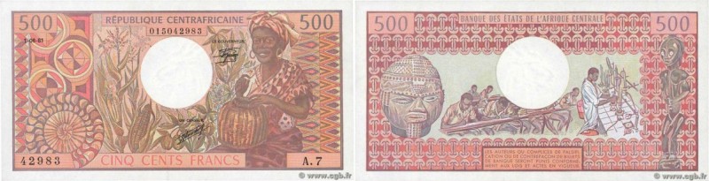 Country : CENTRAL AFRICAN REPUBLIC 
Face Value : 500 Francs  
Date : 01 juin 198...