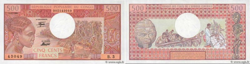 Country : CONGO 
Face Value : 500 Francs  
Date : 01 juillet 1980 
Period/Provin...