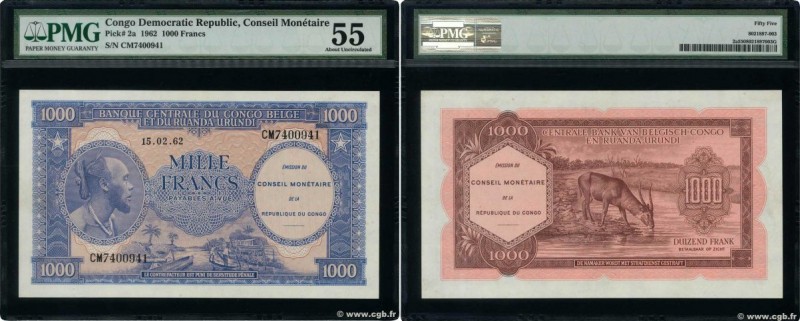 Country : CONGO REPUBLIC 
Face Value : 1000 Francs  
Date : 15 février 1962 
Per...