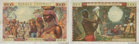 Country : EQUATORIAL AFRICAN STATES (FRENCH) 
Face Value : 1000 Francs  
Date : (1962) 
Period/Province/Bank : B.C.E.A.E. 
Department : République Cen...