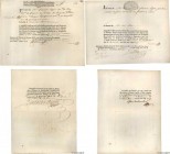 Country : FRANCE regionalism and miscellaneous 
Face Value : 200 et 300 Livres Lot 
Date : 1695 
Period/Province/Bank : Documents et Précurseurs 
Fren...