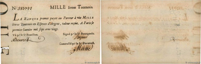 Country : FRANCE 
Face Value : 1000 Livres Tournois typographié Faux 
Date : 01 ...