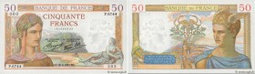 Country : FRANCE 
Face Value : 50 Francs CÉRÈS modifié  
Date : 26 août 1937 
Period/Province/Bank : Banque de France, XXe siècle 
Catalogue reference...