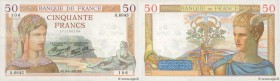 Country : FRANCE 
Face Value : 50 Francs CÉRÈS modifié  
Date : 09 septembre 1937 
Period/Province/Bank : Banque de France, XXe siècle 
Catalogue refe...