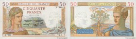 Country : FRANCE 
Face Value : 50 Francs CÉRÈS modifié  
Date : 10 février 1938 
Period/Province/Bank : Banque de France, XXe siècle 
Catalogue refere...