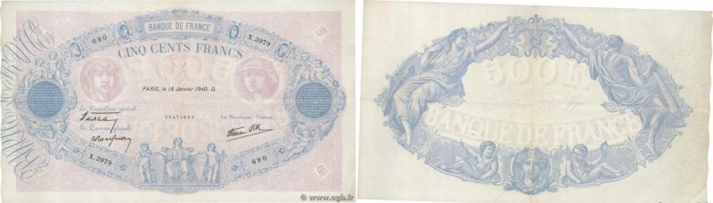 Country : FRANCE 
Face Value : 500 Francs BLEU ET ROSE modifié Grand numéro 
Dat...