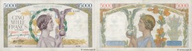 Country : FRANCE 
Face Value : 5000 Francs VICTOIRE Impression à plat  
Date : 07 janvier 1943 
Period/Province/Bank : Banque de France, XXe siècle 
C...