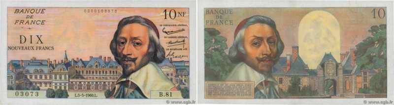 Country : FRANCE 
Face Value : 10 Nouveaux Francs RICHELIEU  
Date : 05 mai 1960...